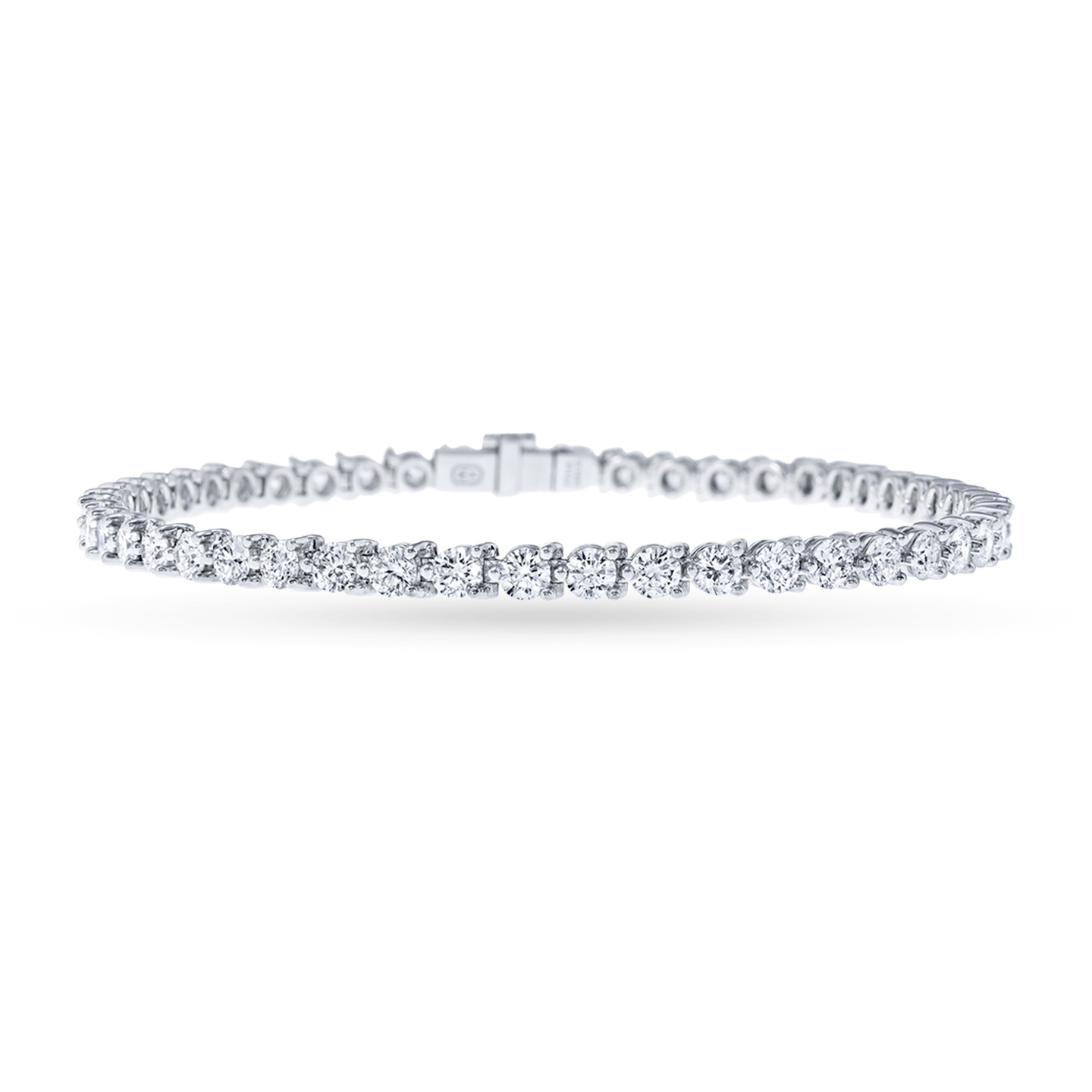 Front view of the Round Brilliant Diamond Tennis Bracelet