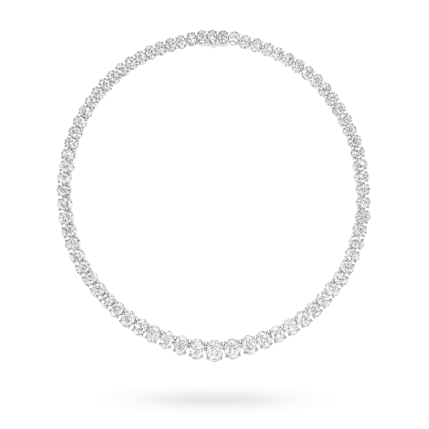 Front view of the Oval Diamond Necklace