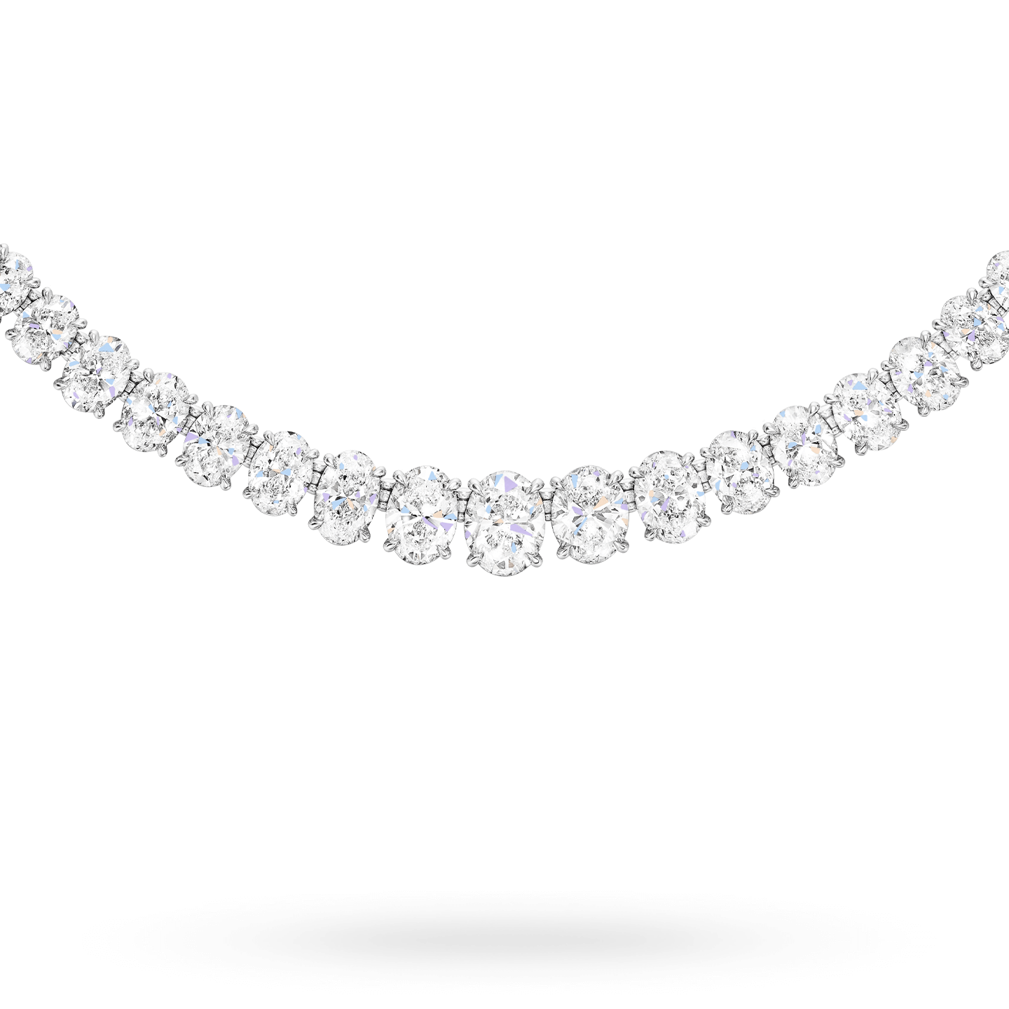 Close-up view of the Oval Diamond Necklace