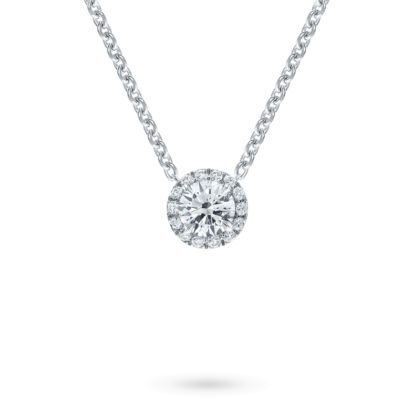 Round Brilliant Diamond Micropavé Pendant on a chain