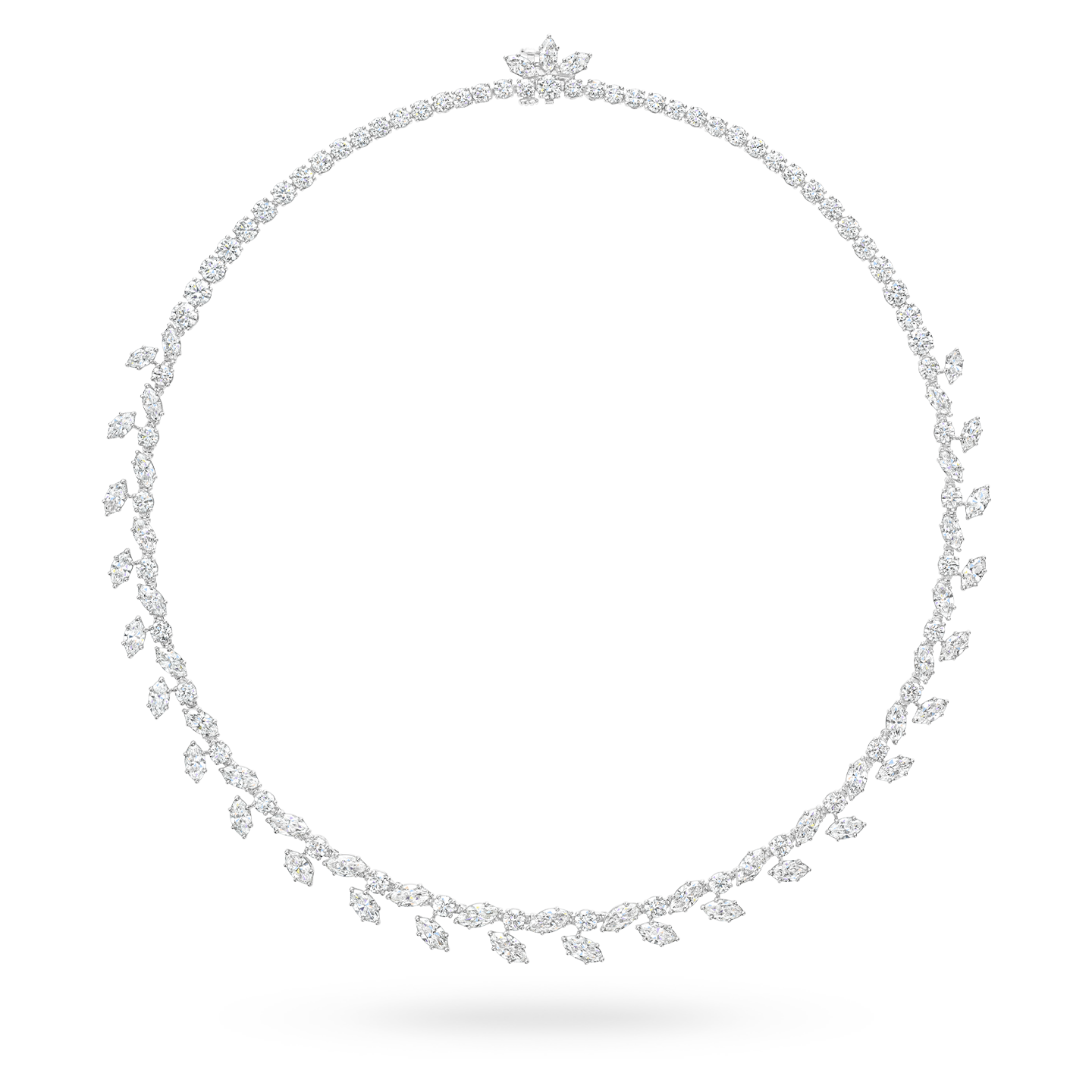 Front view of the Winston Cluster Diamond Necklace
