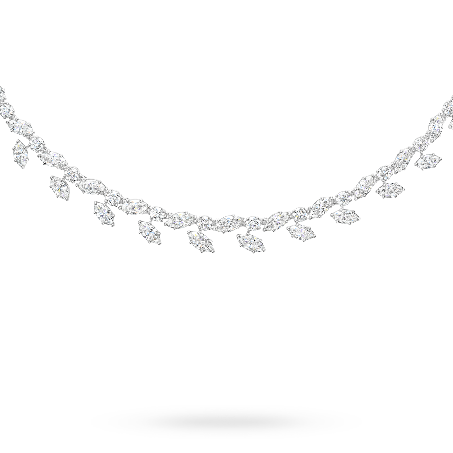 Close-up view of the Winston Cluster Diamond Necklace