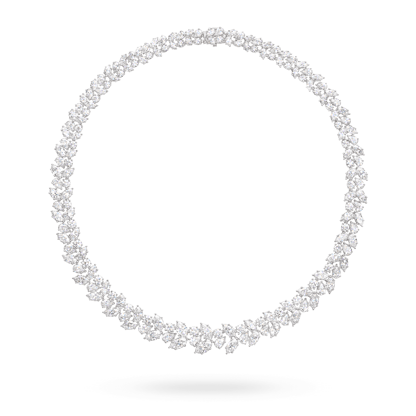Front view of the Winston Cluster Diamond Necklace